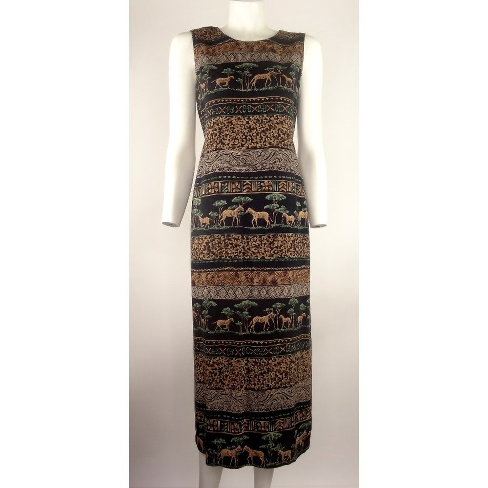 Just In Thyme Tribal Safari Print Maxi Dress